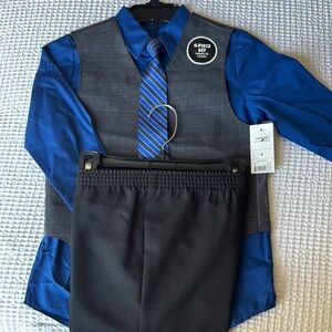 George Blue and Gray Matching Vest Set